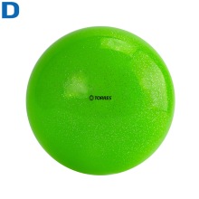 Мяч для художественной гимнастики 15 см TORRES ПВХ зеленый с блестками