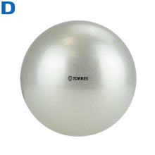 Мяч для художественной гимнастики 15 см TORRES ПВХ жемчужный с блестками
