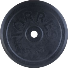 Диск TORRES 15 кг d31мм, металл в резиновой оболочке, черный