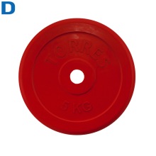 Диск TORRES 5 кг d25мм, металл в резиновой оболочке, красный