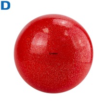 Мяч для художественной гимнастики 19 см TORRES ПВХ красный с блестками