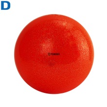 Мяч для художественной гимнастики 19 см TORRES ПВХ оранжевый с блестками