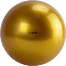 Мяч для художественной гимнастики 15 см TORRES ПВХ золотой