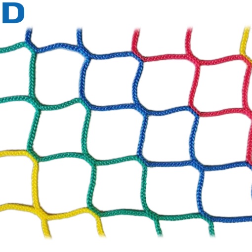 Сетка заградительная, ячейка 40*40, толщина нити 3,1 мм, узловая, четырехцветная