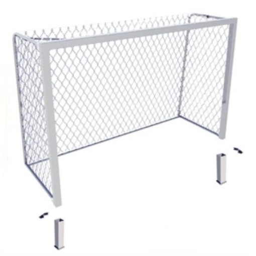 Ворота для мини-футбола/гандбол алюминивые 3х2 глубина ворот 1 м профиль 80х80 мм (стационарные)