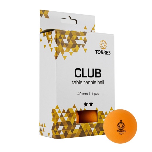 Мяч для настольного тенниса TORRES Club 2 оранжевый