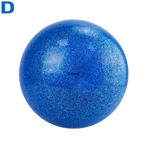 Мяч для художественной гимнастики 15 см TORRES ПВХ синий с блестками